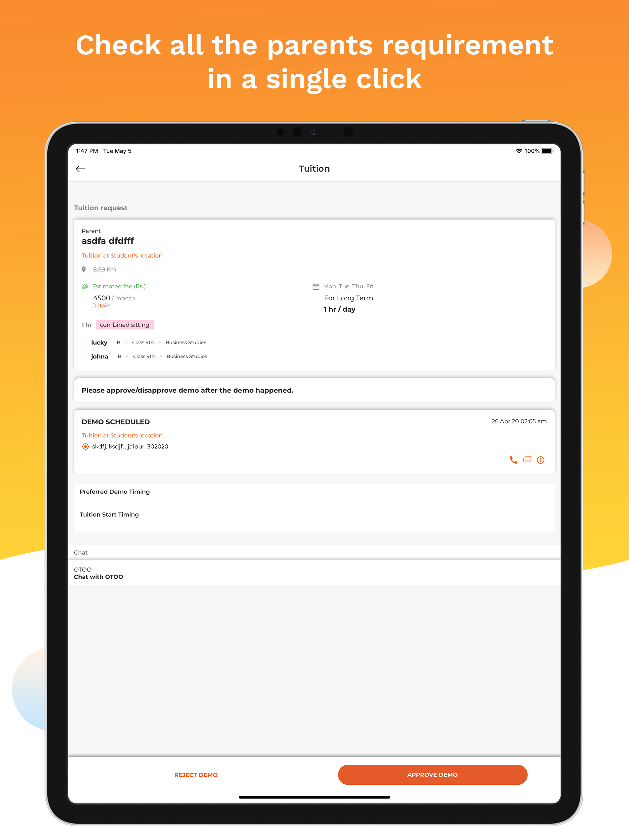 OTOO Tutor