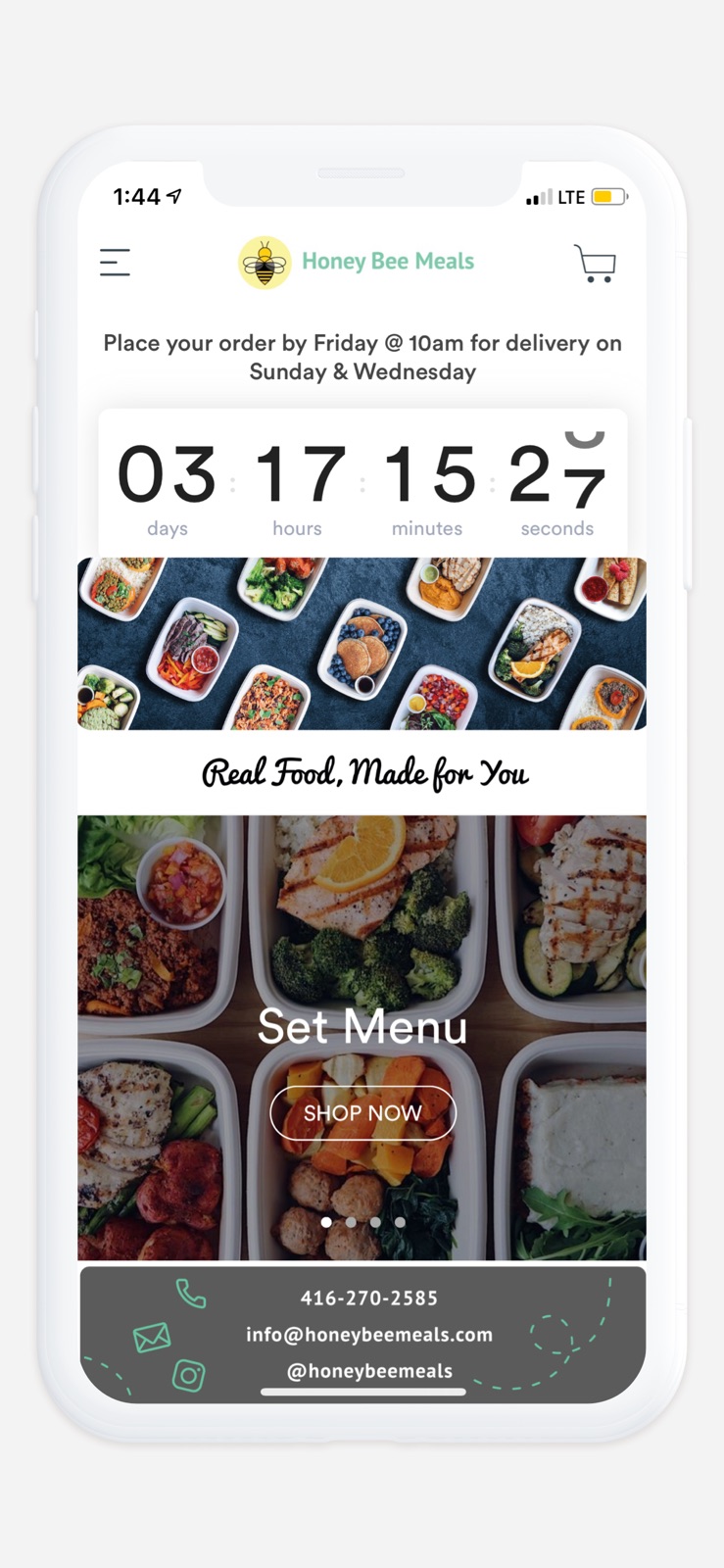 Honey Bee Meals iphone screenshot 1