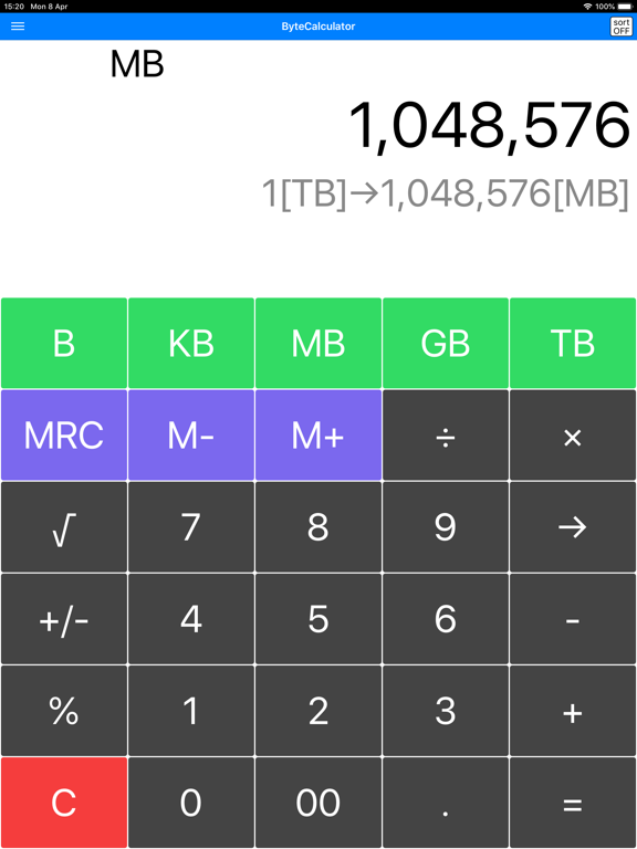 Screenshot #4 pour Byte Calculator -byte conv-