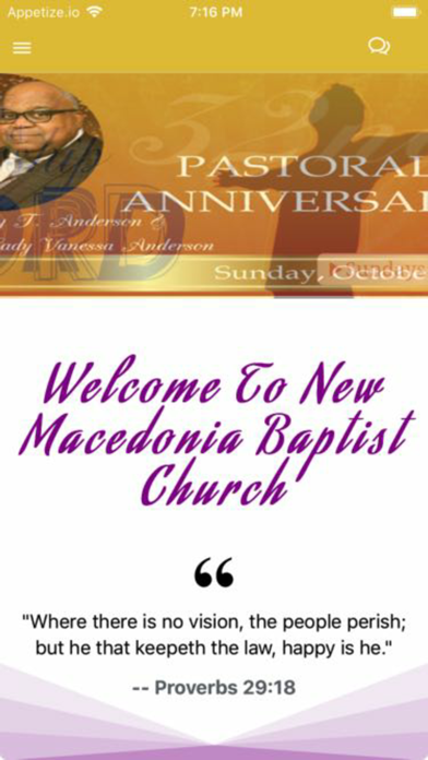 New Macedonia Baptist Church Screenshot