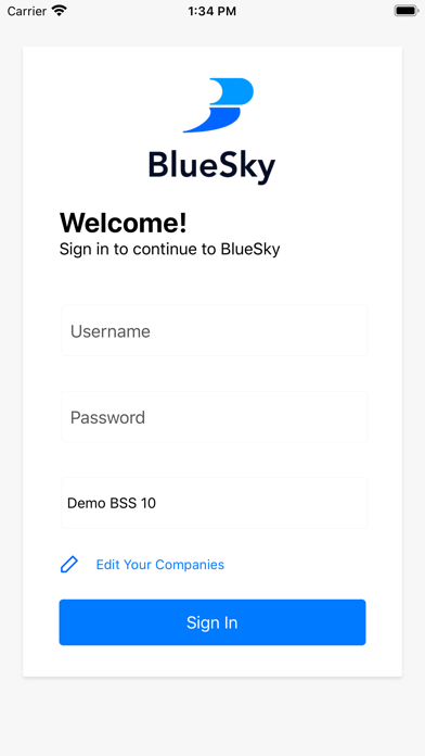 BlueSky Mobile Caregiver App Screenshot