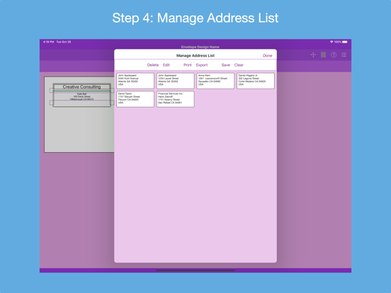 Addressed Envelope Designer iPad screenshot