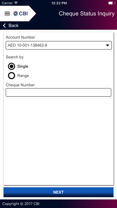 CBI Corporate Banking Screenshot