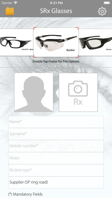 SRx Glasses Screenshot
