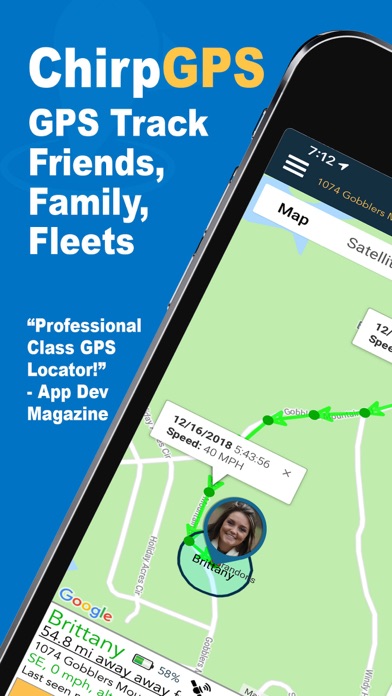 GPS Tracker and Locator Chirp Screenshot