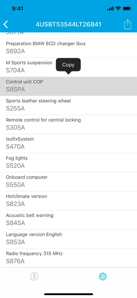 VIN decoder for BMW