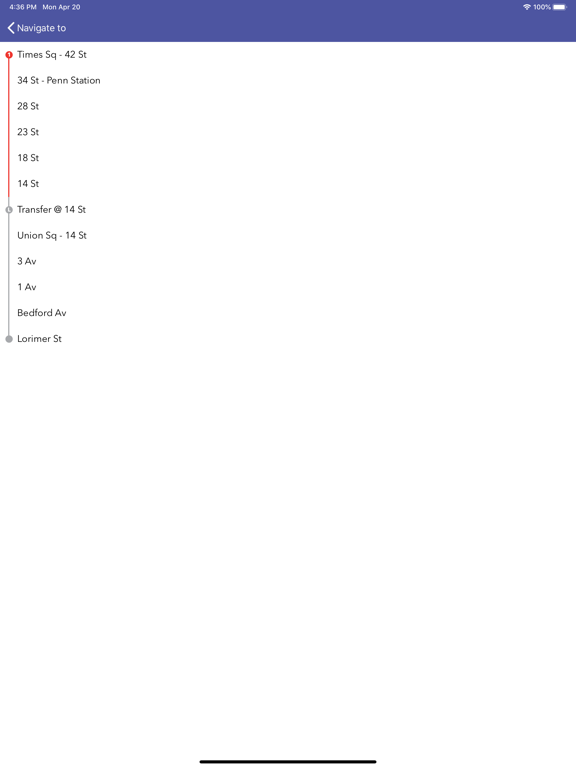 SUBWAY:NYC - Map + Train Times iPad screenshot 4 - Navigation app