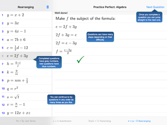 Screenshot #5 pour Practice Perfect Algebra