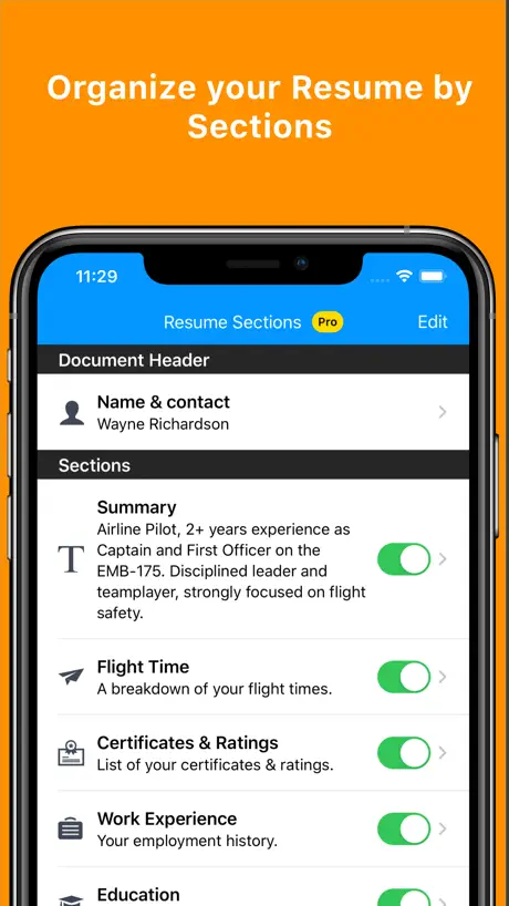 myFlightResume