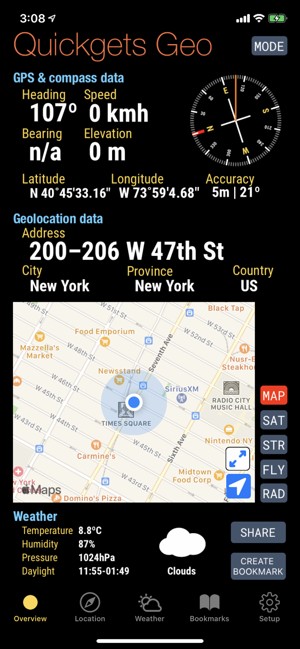 ‎Quickgets Geo: geodata widgets Screenshot