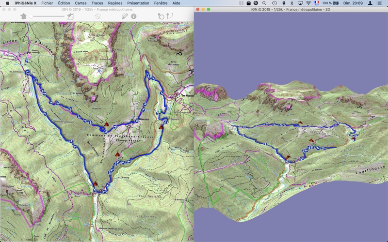 Iphigénie X, the hiking map Screenshot