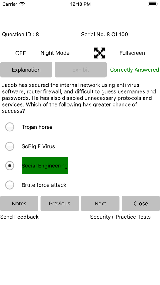 #10. Exam Simulator For Security+ (iOS) By: Anand Software and Training Pvt Lyd