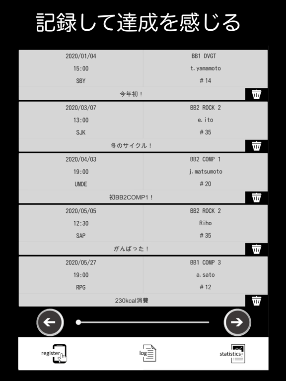 Screenshot #5 pour FeelLog FEELCYCLE記録用アプリ