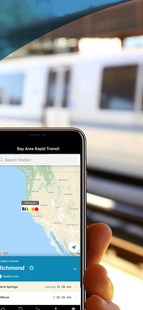 BART (Official) - Esta herramienta presenta un mapa geográfico interactivo de la Bahía que muestra las estaciones, complementado por la información en tiempo real de la estación "Richmond" y sus próximas salidas.