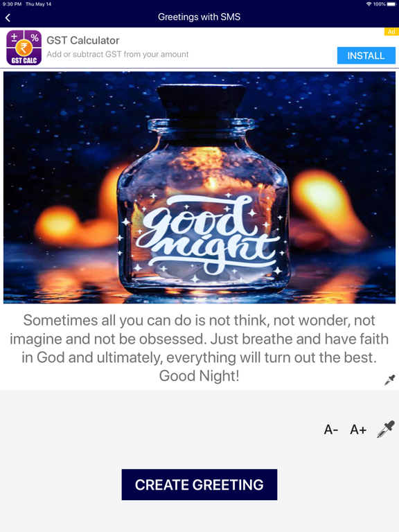 Good Night SMS iPad screenshot 4 - Lifestyle app