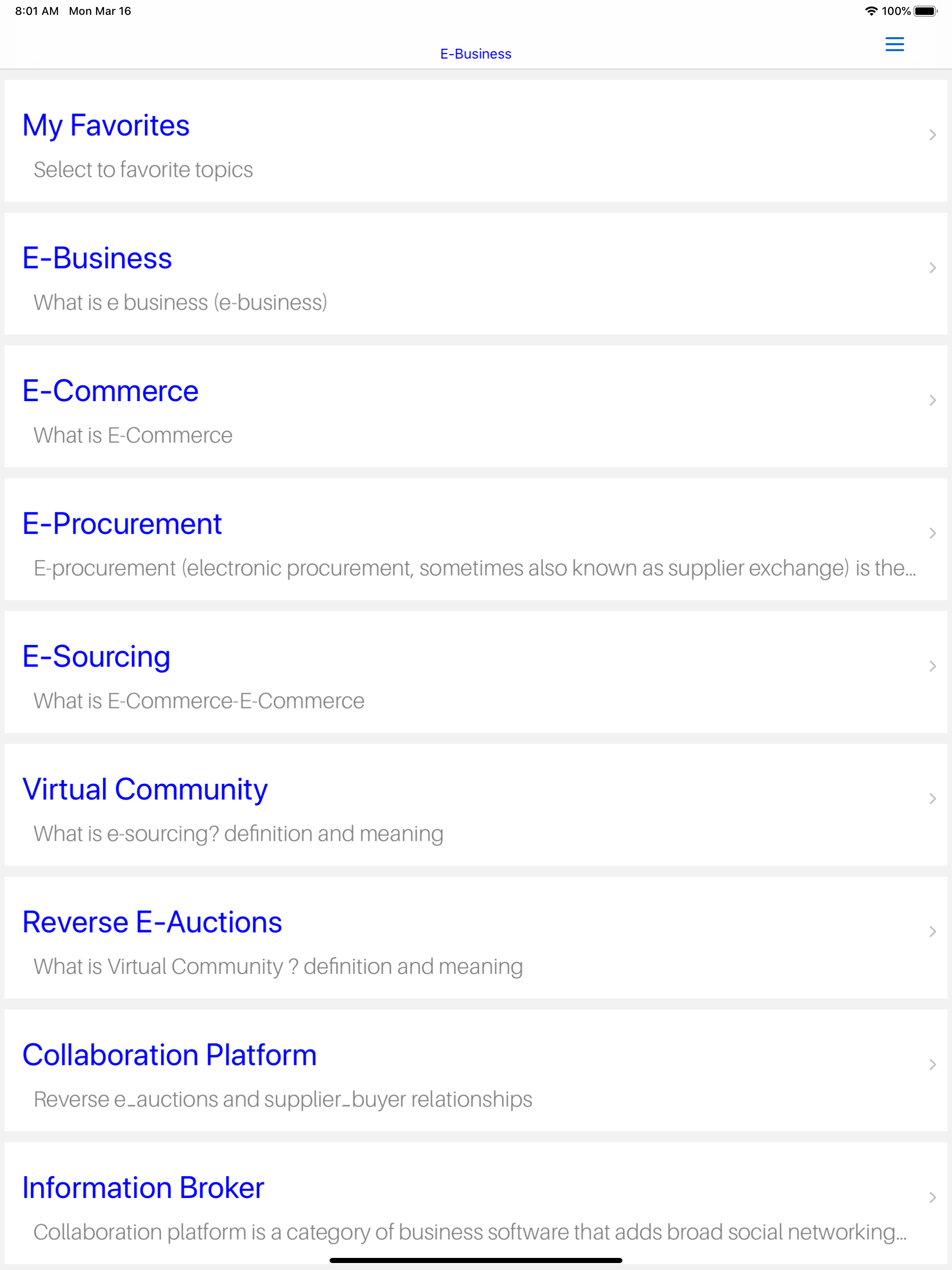Mba E-Business