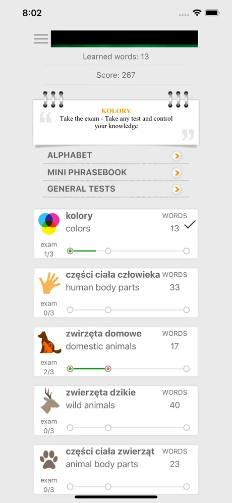 Learn Polish words with ST