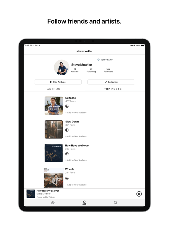 Anthm iPad screenshot 6 - Music app