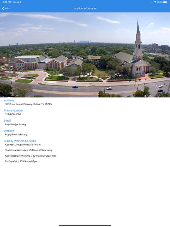 Park Cities Baptist iPad screenshot 4 - Lifestyle app