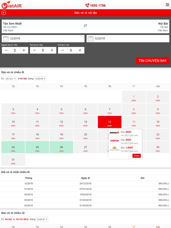 VietAIR - Vé máy bay iPad screenshot 5 - Travel app