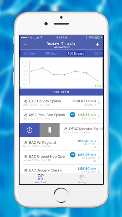 Screenshot #2 pour Swim Track - Meet Time