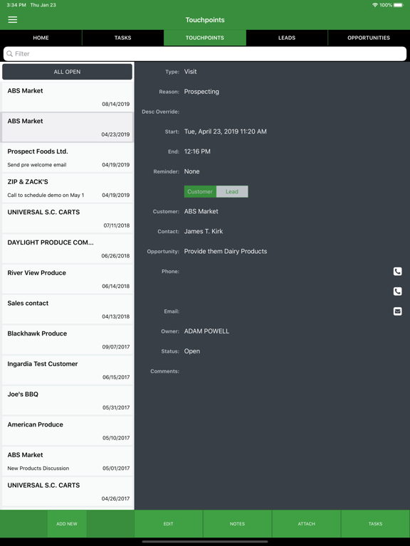 PPro CRM iPad screenshot 2 - Business app