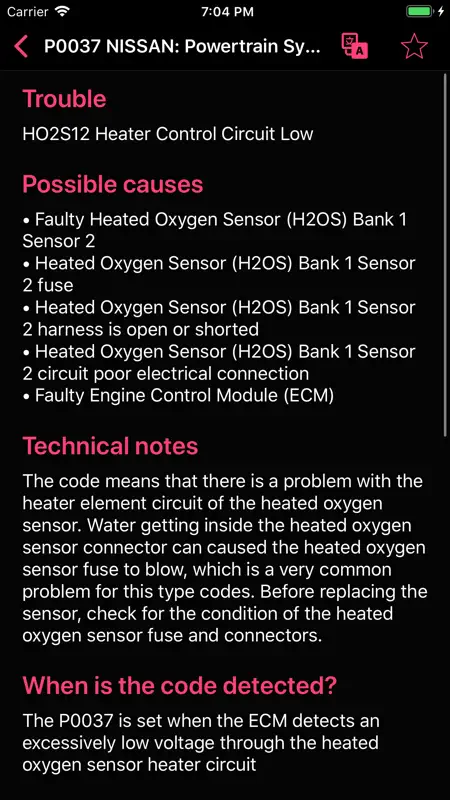 OBD for Nissan screenshot 7 of 10