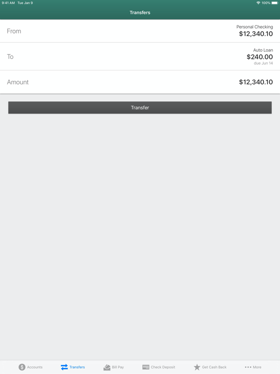 Triangle CU Mobile Banking iPad screenshot 4 - Finance app