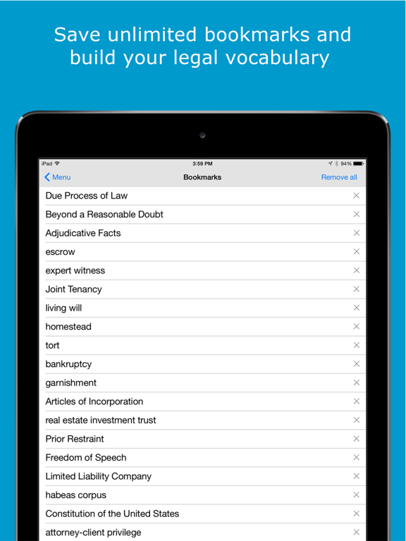 Legal Dictionary iPad screenshot 4 - Reference app