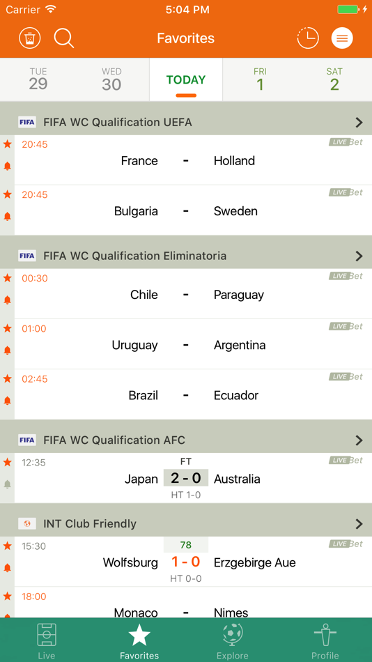 #3. Futbol24 soccer livescore app (iOS) De: gluak srl