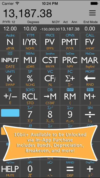 10bii Financial Calculator Screenshot