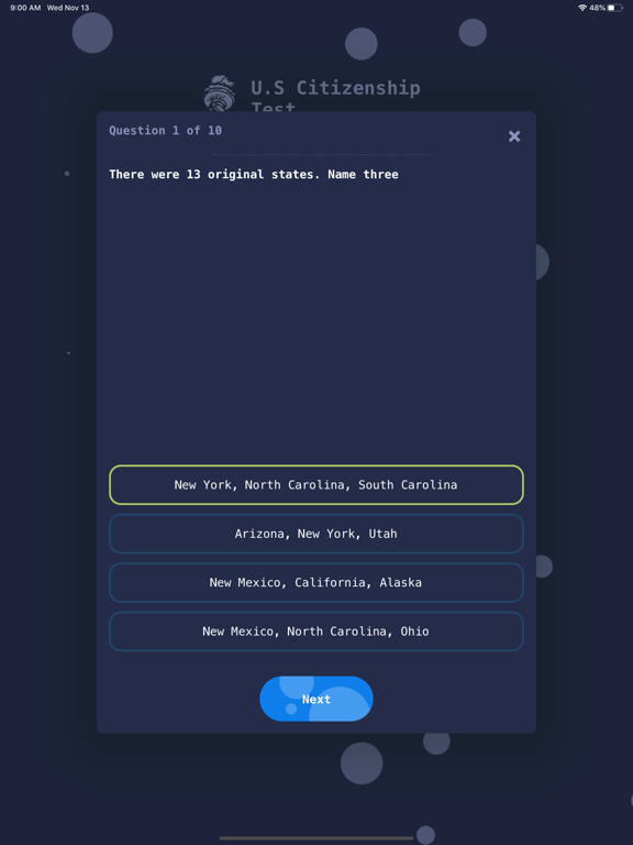 Karen U.S Citizenship iPad screenshot 4 - Education app