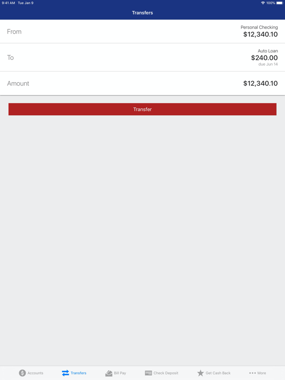 The Valley State Bank iPad screenshot 4 - Finance app