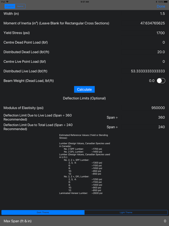 Screenshot #5 pour Beam & Joist Span Calculator