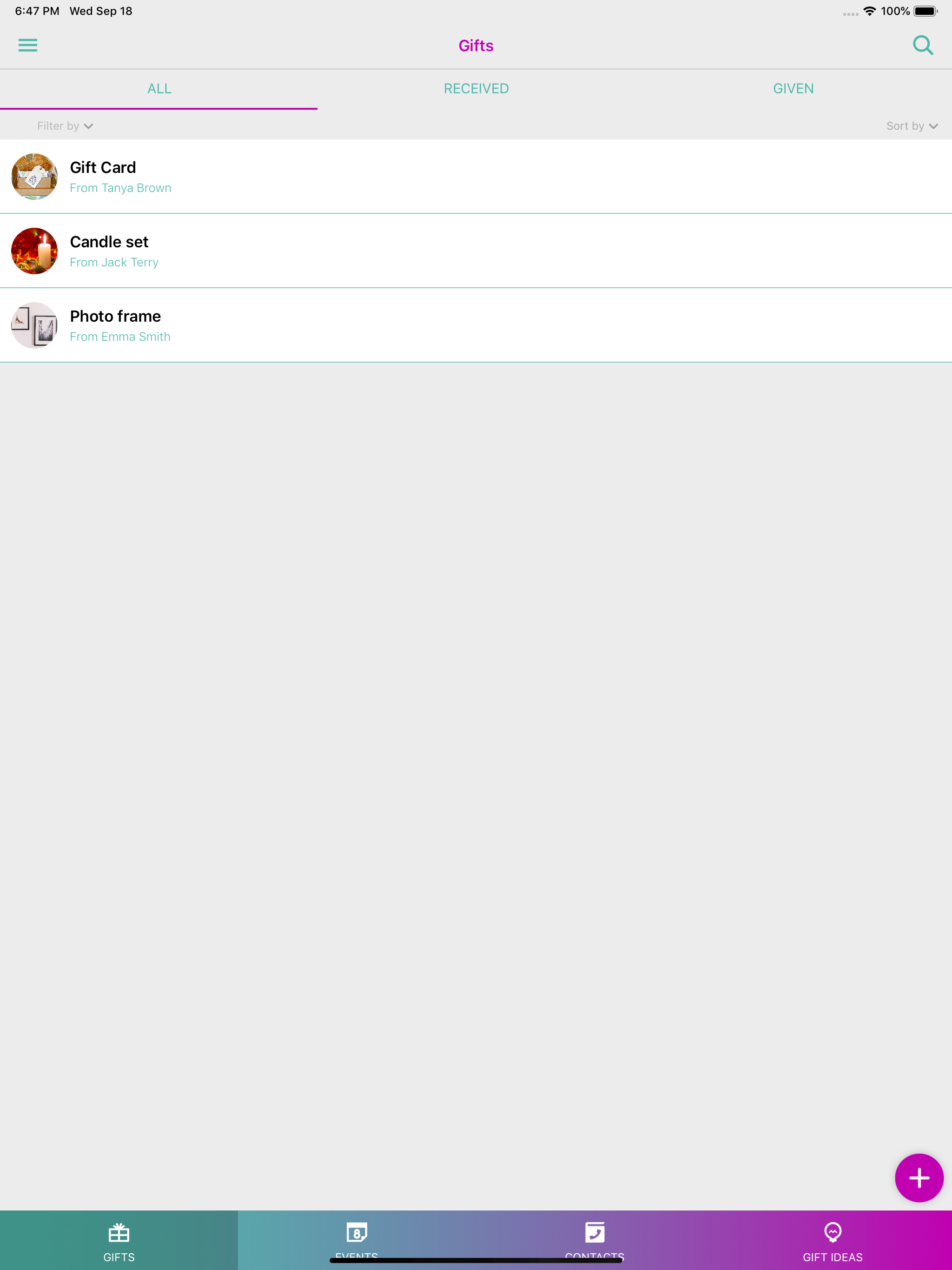 GiftLog - Gift List Manager