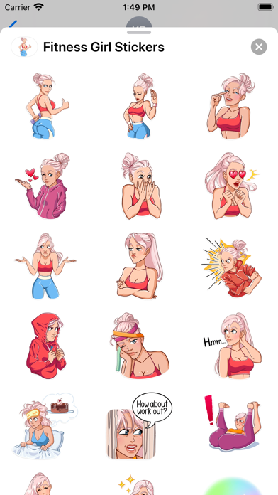 Fitness Girl Stickers Pack Screenshot