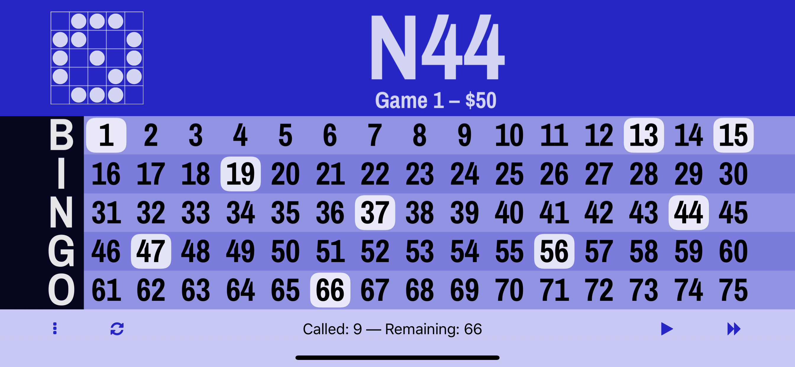 Bingo Board Digital Flashboard