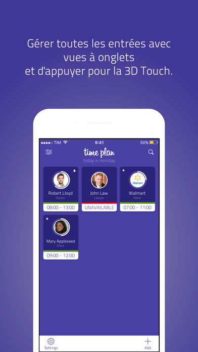 Screenshot #2 pour Time Plan - Horaires