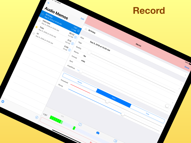‎Audio Memos Screenshot