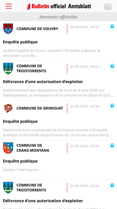 Bulletin officiel Valais Screenshot 2 - AppWisp.com