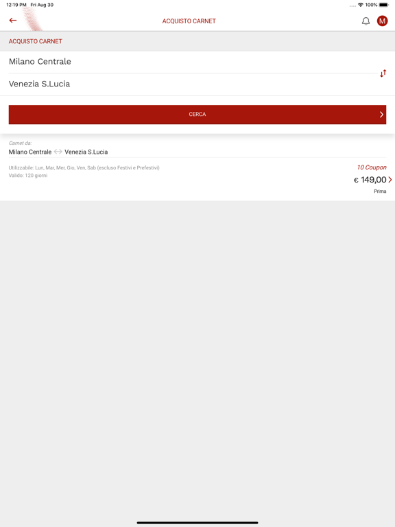 Italo Impresa iPad screenshot 4 - Travel app