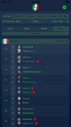 Live Results Italian Serie A iPhone image 1