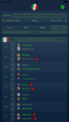 Live Results Italian Serie A screenshot 1