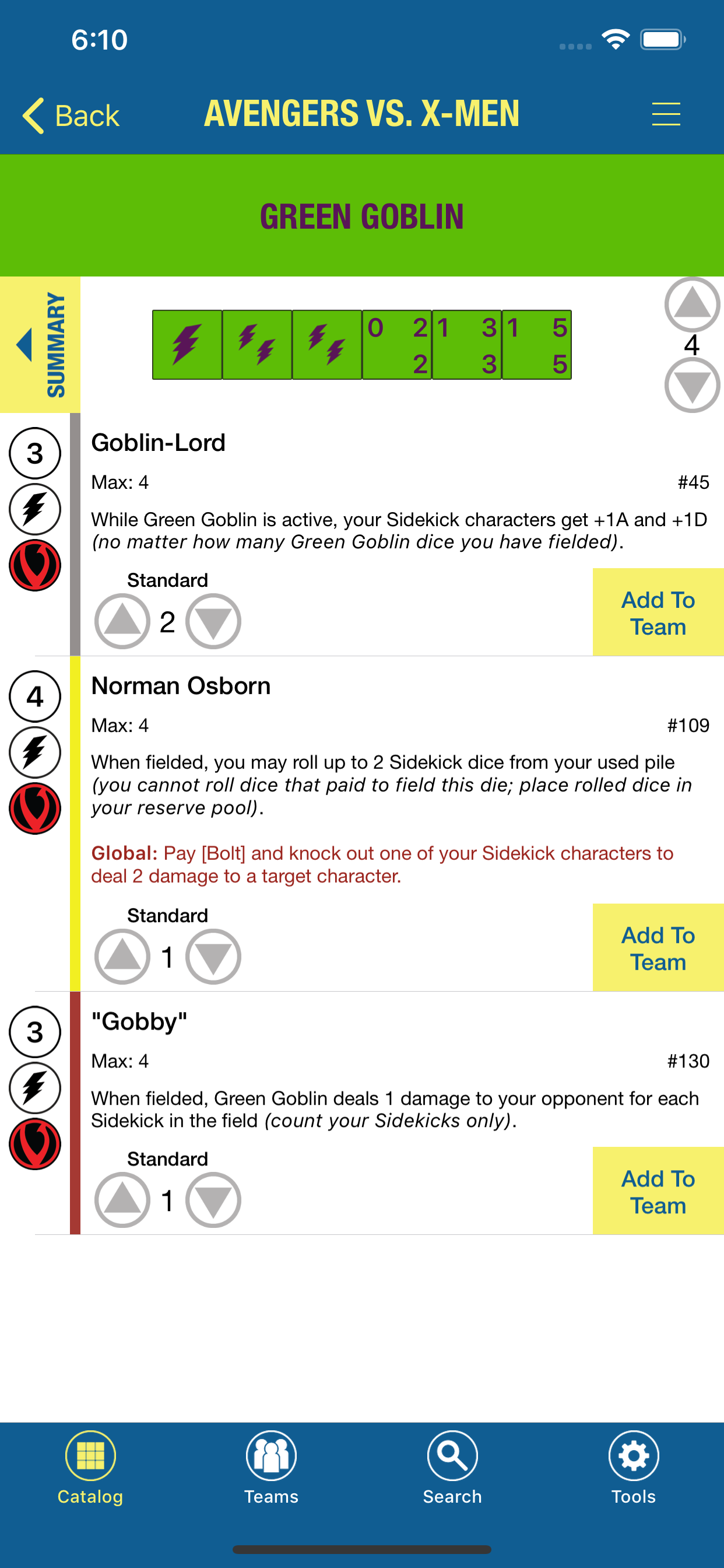 Sidekick for Dice Masters