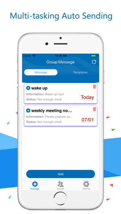 Group Message - Automated Msgs Screenshot