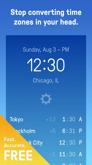 Captura de pantalla de Time Zones By Jared Sinclair en iPhone 1