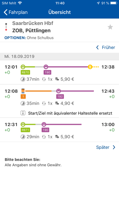 Screenshot #3 pour Saarfahrplan