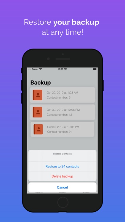 Contacts: Backup & Restore