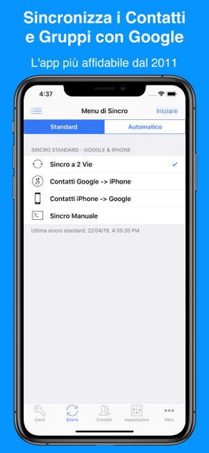 copiare contatti iphone su google