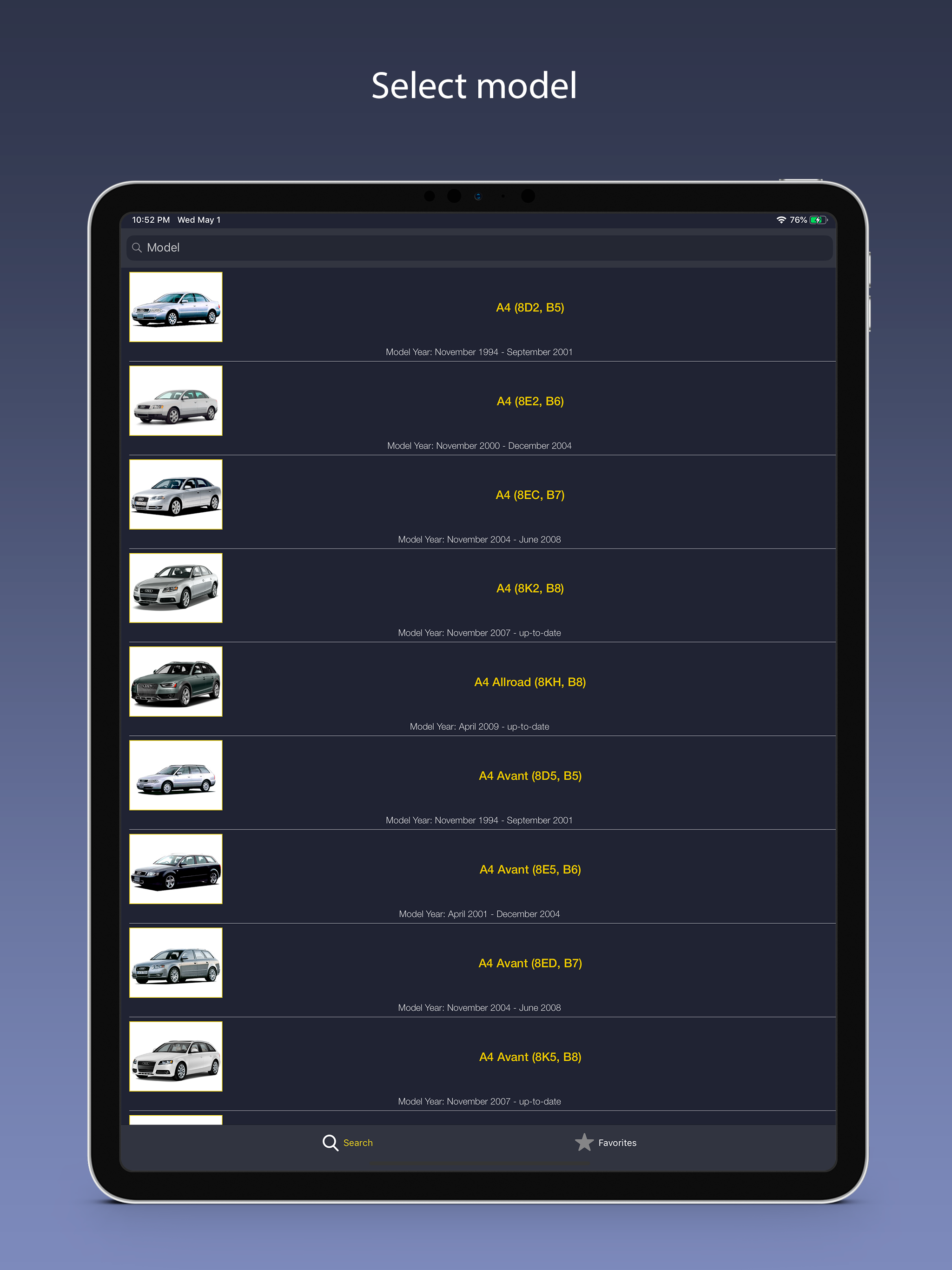 AutoParts for Audi cars
